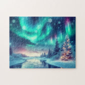 Puzzle aurora borealis/Noël/hiver (Horizontal)