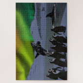 Puzzle Aurora Borealis Penguins et baleines (Vertical)