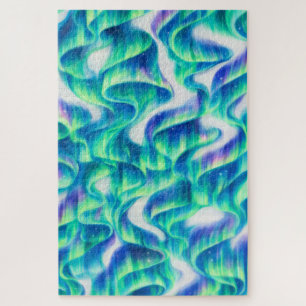 Puzzle Aurore Boréale Motif Abstrait