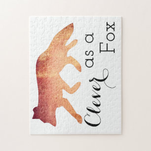 Puzzle Aussi malin qu'un renard typographie aquarelle
