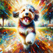 Puzzle Aussiedoodle Chien Portrait Acrylique Art Print Ch