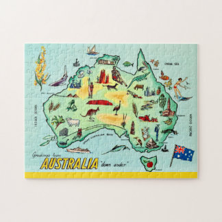 Puzzle Australia Illustrated Map 11x14