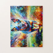 Puzzle Australian Cattle Dog Portrait Acrylique Art Print (Vertical)