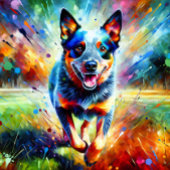 Puzzle Australian Cattle Dog Portrait Acrylique Art Print