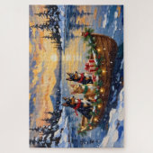 Puzzle Australian Kelpie Christmas Boat Holiday (Vertical)