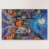 Puzzle Australian Kelpie Trick-or-Treating Halloween (Horizontal)