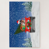 Puzzle Australian Shepherd dog avec cadeaux de Noël (Vertical)