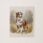 Puzzle Australian Shepherd Dog Red Merle Aussie (Vertical)