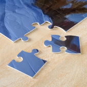 Puzzle Australian Shepherd Herding Snowballs with Santa (Côté)