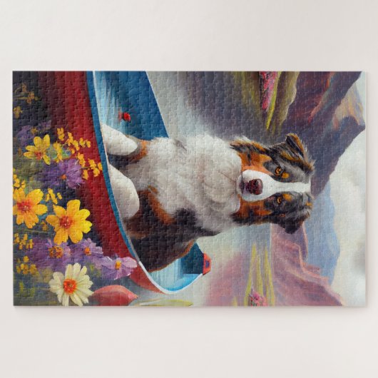 Puzzle Australian Shepherd on Paddle : Une aventure Pitto (Horizontal)