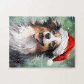 Puzzle Australian Shepherd peinture de Noël (Horizontal)
