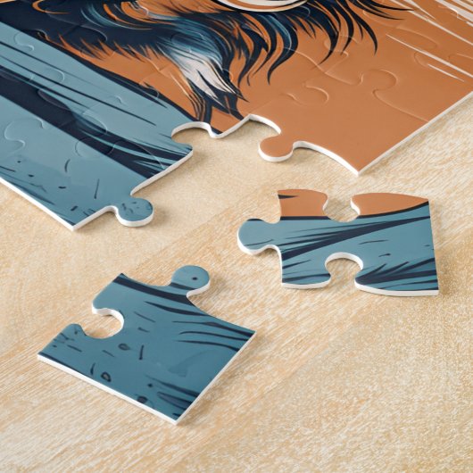 Puzzle Australian Shepherd sur une plage tropicale (Côté)