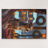 Puzzle Australian Terrier With Christmas Lights Holiday (Horizontal)
