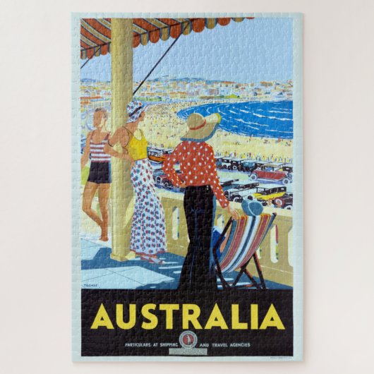 Puzzle AUSTRALIE 1920 BONDI BEACH TRAVEL POSTER Jigsaw P (Vertical)