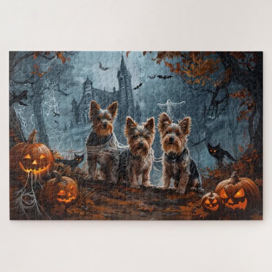 Puzzle Australien Terrier Halloween nuit chien délice (Horizontal)