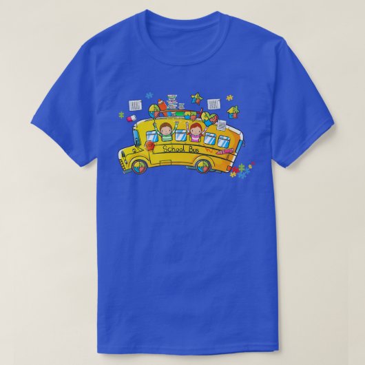 Puzzle Autism Awareness School Bus Autistic Driver T-shirt (Design voorkant)