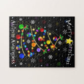 Puzzle Autisme coloré Arbre de Noël (Horizontal)