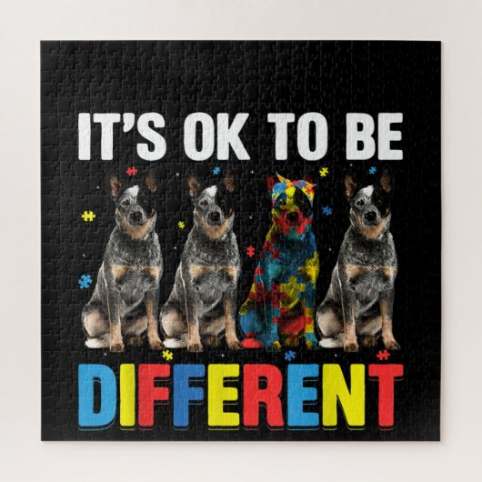 Puzzle Autistic|It's Ok To Be Different Australian Cattle (Vertical)