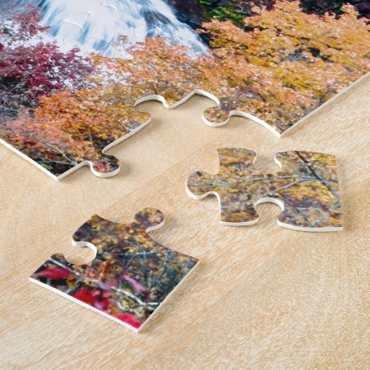 Puzzle automne saison matin sur la route bleue (Côté)