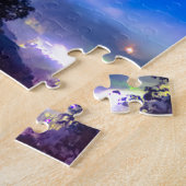 Puzzle automne saison matin sur la route bleue (Côté)