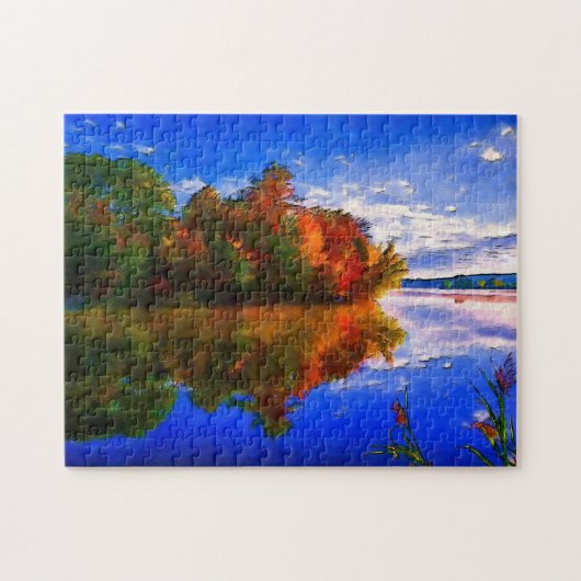 Puzzle Automne sur le lac | Personnalisé (Horizontal)