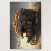 Puzzle Automobile vintage avec jack-o-lanterns Halloween (Vertical)