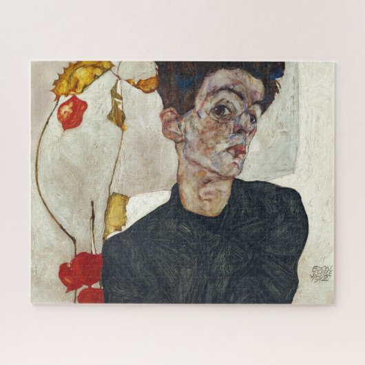 Puzzle Autoportrait avec Physalis | Egon Schiele | (Horizontal)