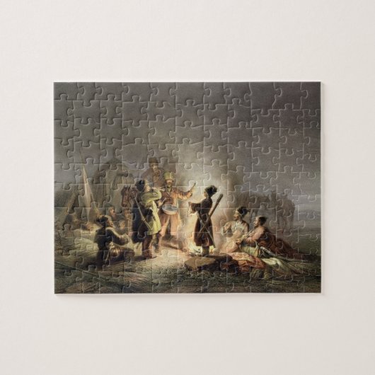 Puzzle Autour du feu de camp (litho de couleur) (Horizontal)