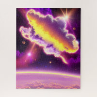 Autre monde violet et jaune Nebula image cosmique