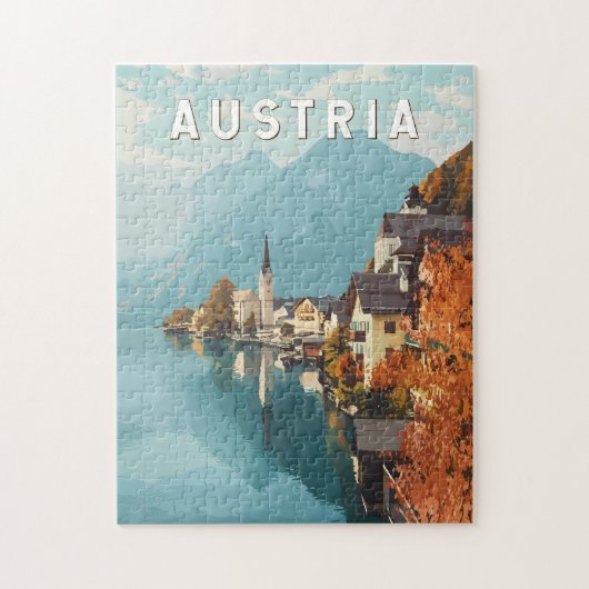 Puzzle Autriche Travel Art Vintage (Vertical)