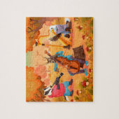 Puzzle Autumn Badger Deer Eagle Fall Music Thanksgiving (Vertical)