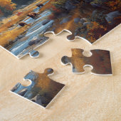 Puzzle Autumn Cabin Bears River Mountain Landscape (Côté)