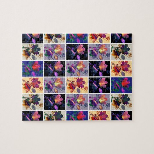 Puzzle Autumn Leaves Rustic Patchwork (Horizontal)