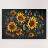 Puzzle Autumn Sunflower Floral Arrangement (Horizontal)