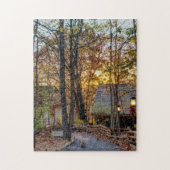 Puzzle Autumn Woods Sunset Walkway (Vertical)