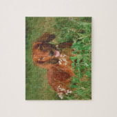 Puzzle aux cheveux longs rouge de chien de teckel (Vertical)