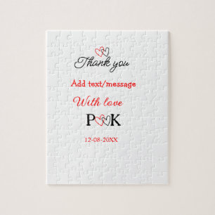 Puzzle Avec amour ajoutez lettre nom de couple merci ajou