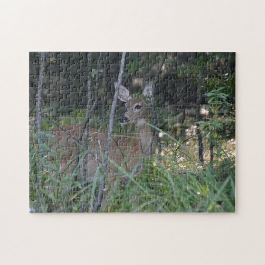 Puzzle avec boîte cadeau/Doe dans Woods (Horizontal)