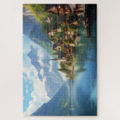 Puzzle avec charmant village dans les Alpes, Europ (Vertical)