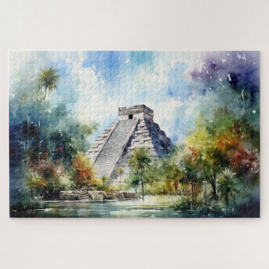 Puzzle avec Chichen Itza, Mexique. (Horizontal)
