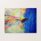 Puzzle avec Dame Oiseau Colorée (Horizontal)
