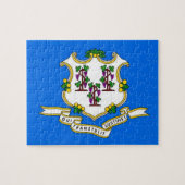 Puzzle avec drapeau de l'État du Connecticut (Horizontal)
