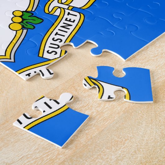 Puzzle avec drapeau de l'État du Connecticut (Côté)