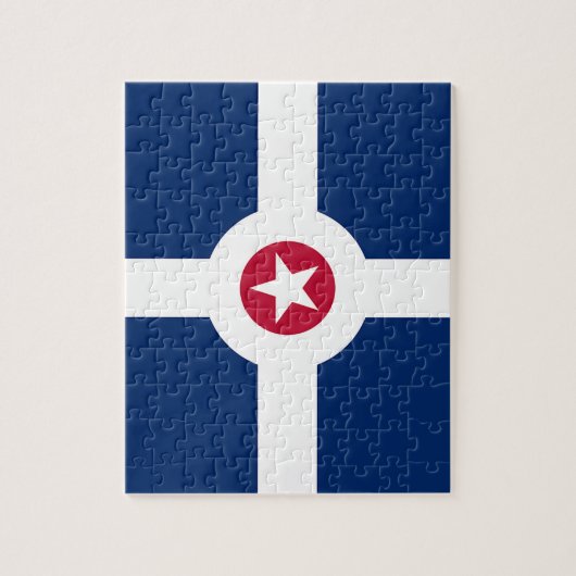 Puzzle avec drapeau d'Indianapolis City (Vertical)