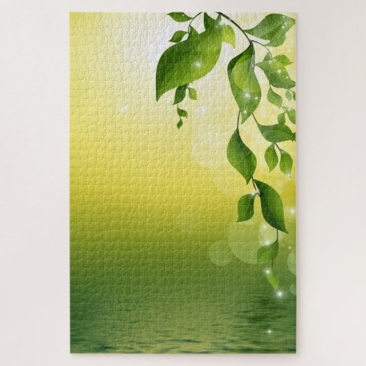 Puzzle avec Feuilles verts frais (Vertical)