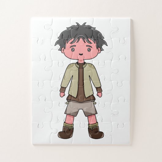 puzzle avec illustration de garçon de dessin animé (Vertical)