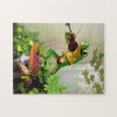 Puzzle avec la grenouille d'arbre jouant le violon (Horizontal)