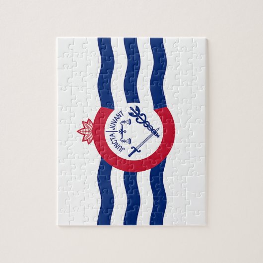 Puzzle avec le drapeau de Cincinnati City (Vertical)