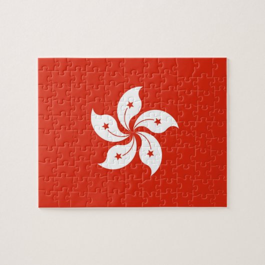 Puzzle avec le drapeau de Hong Kong, Chine (Horizontal)