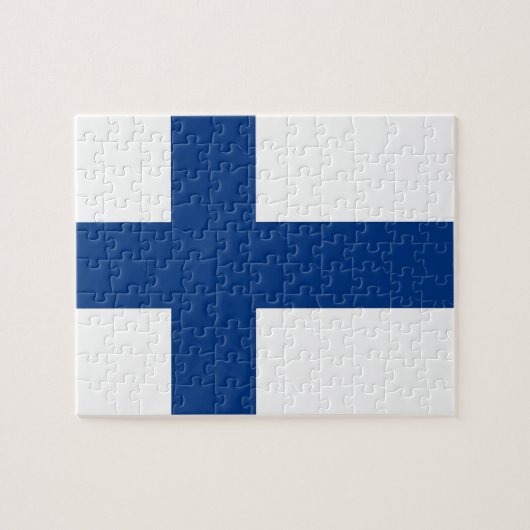 Puzzle avec le drapeau de la Finlande (Horizontal)